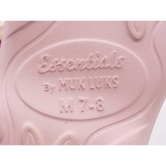 Essentials by Muk Luks Sandals Womens 7-8 Pink Slingback Hook & Loop Sporty - Picture 10 of 11